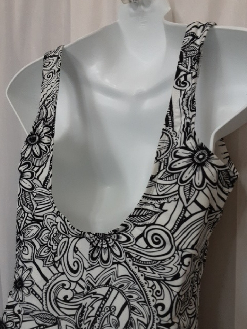 Catalina Black and White Floral One-Piece Swimsuit - Picture 4 of 5